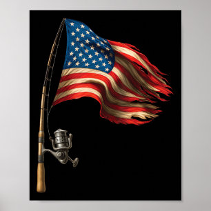 American Flag Vist liefhebbers van visser Funny Fi Poster