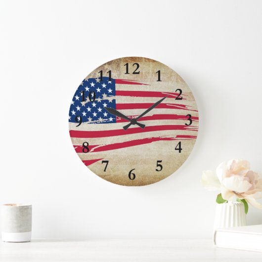 AMERICAN FLAG WALL CLOCK GROTE KLOK (Huis)