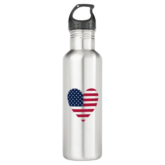 American Flag Water Bottle, Roestvrij staal, 24 oz Waterfles (Voorkant)