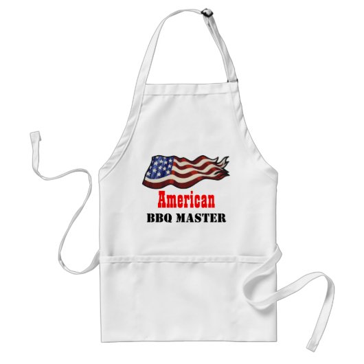 American Flag Waving BBQ Master Standaard Schort (Voorkant)