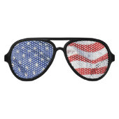 American Flag Waving Stars and Stripes Verenigde S Aviator Zonnebril (Voorkant)