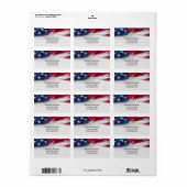 American Flag Wedding Return Address Labels (Full Sheet)