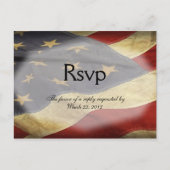 American Flag Wedding RSVP Dinner Choices Briefkaa Uitnodiging Briefkaart (Voorkant)