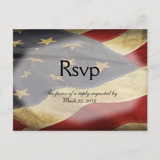 American Flag Wedding RSVP Dinner Choices Briefkaa Uitnodiging Briefkaart (Voorkant)