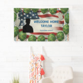 American Flag Welcome Home Banner Custom Military (Insitu)