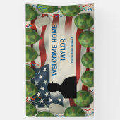 American Flag Welcome Home Banner Custom Military (Verticaal)