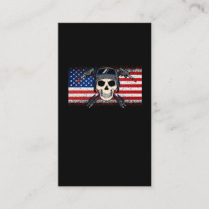 American Flag Welder Skull Metalworking USA Weld Visitekaartje