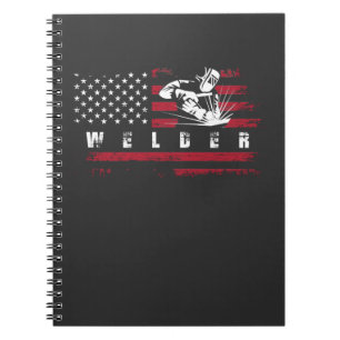American Flag Welder USA Metalworking Weld Notitieboek