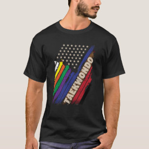 American Flag White Black Belt Colors T-shirt