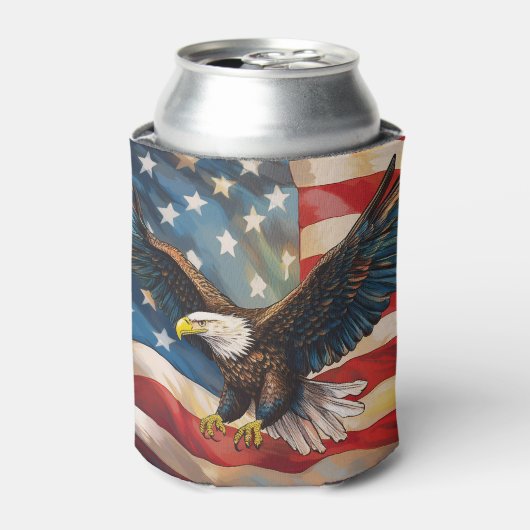 American Flag with Bald Eagle Blikjeskoeler (Blikje Voorkant)