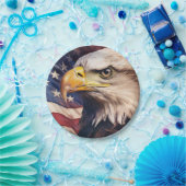 American Flag with Bald Eagle Head Papieren Bordje (Feest)