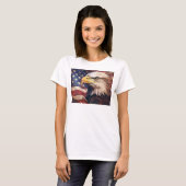 American Flag with Bald Eagle Head T-shirt (Voorkant volledig)