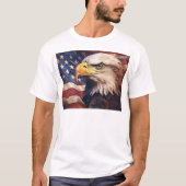 American Flag with Bald Eagle Head T-shirt (Voorkant)