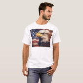 American Flag with Bald Eagle Head T-shirt (Voorkant volledig)