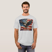 American Flag with Bald Eagle T-shirt (Voorkant volledig)