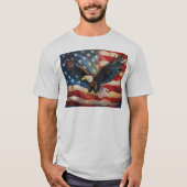 American Flag with Bald Eagle T-shirt (Voorkant)