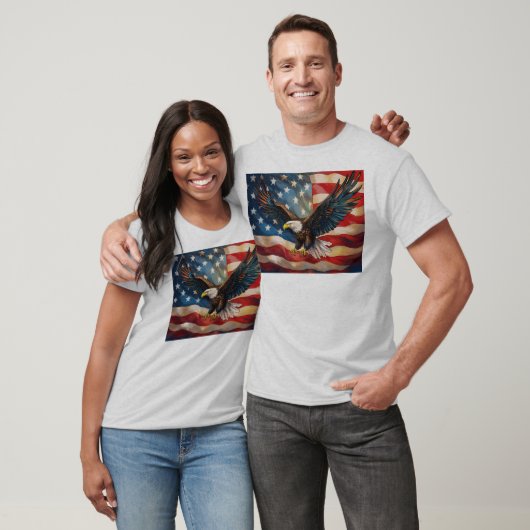 American Flag with Bald Eagle T-shirt (Unisex)