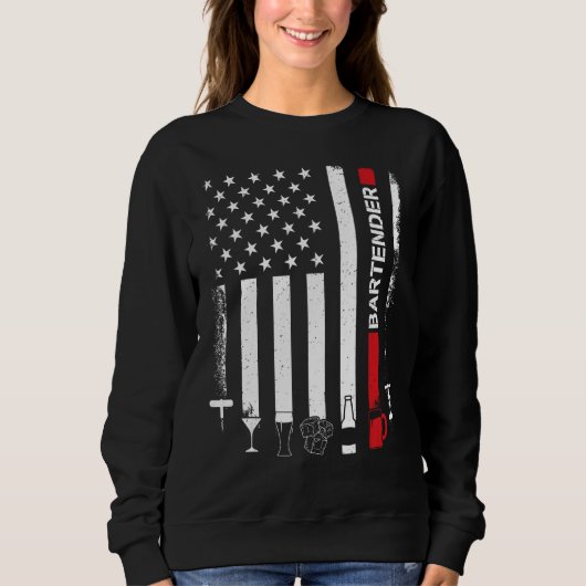 American Flag With Bartender  For Women Men Trui (Voorkant)