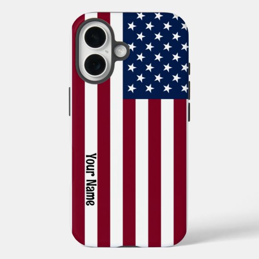 American Flag with Custom Text  Case-Mate iPhone Case (Achterkant)