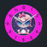 American Flag with Flamingo Cartoon-69680 Ronde Klok<br><div class="desc">American Flag with Flamingo Cartoon-69680</div>