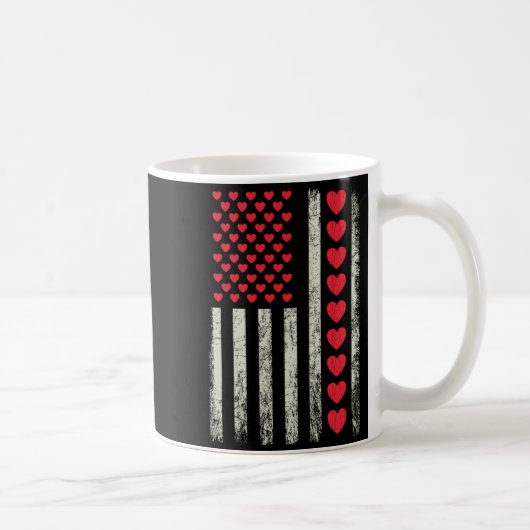American Flag With Hearts Valentine S Day  Koffiemok (Rechts)