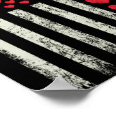 American Flag With Hearts Valentine S Day  Poster (Hoek)