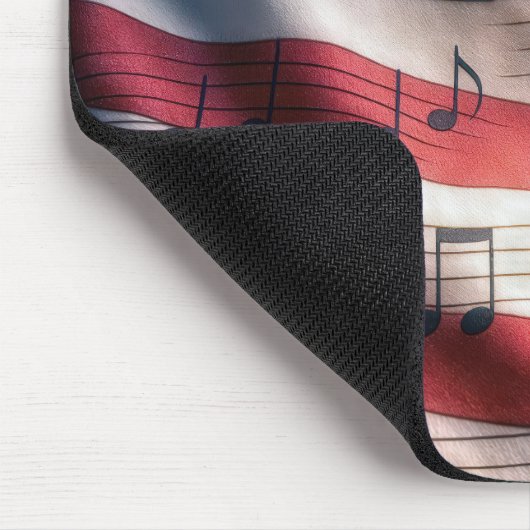 American Flag With Musical Notes Muismat (Hoek)