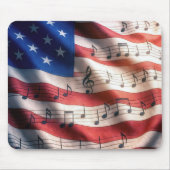 American Flag With Musical Notes Muismat (Voorkant)