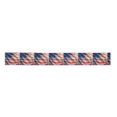American Flag With Musical Notes Satijnen Lint (Voorkant)