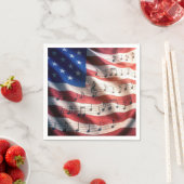 American Flag With Musical Notes Servet (Insitu)