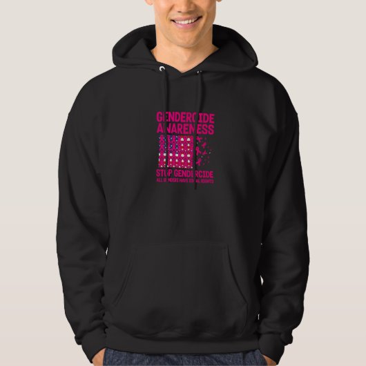 American flag with Pink ribbons for gendercide awa Hoodie (Voorkant)