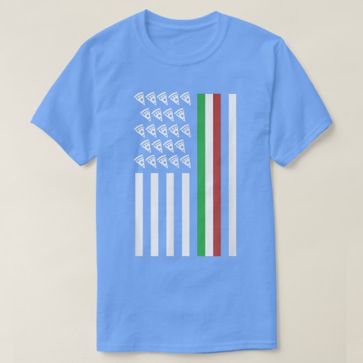 American Flag With Pizza Funny Italy Italian Pride T-shirt (Design voorkant)