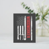 American Flag Woodarbeider Carpenter Tools Craftsm Briefkaart (Staand voorkant)