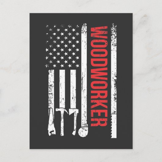 American Flag Woodarbeider Carpenter Tools Craftsm Briefkaart (Voorkant)