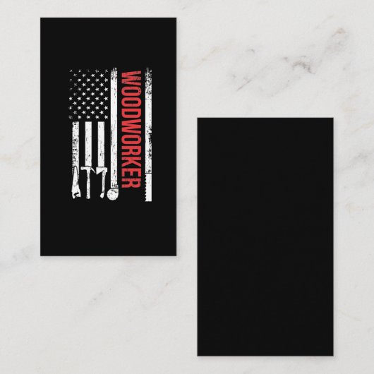 American Flag Woodarbeider Carpenter Tools Craftsm Visitekaartje (Voorkant / Achterkant)