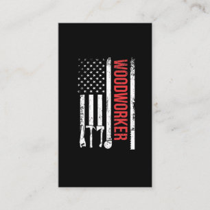 American Flag Woodarbeider Carpenter Tools Craftsm Visitekaartje