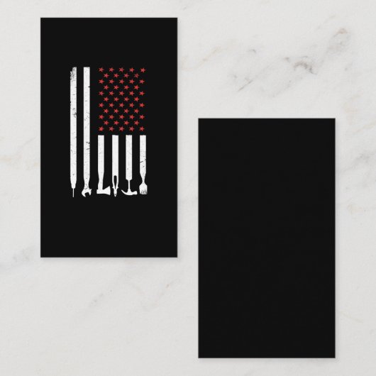 American Flag Workshop Tools Mechanic USA Visitekaartje (Voorkant / Achterkant)