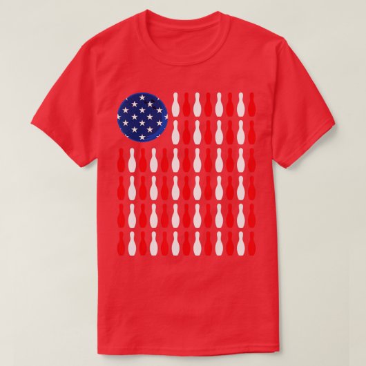American FlagPatriotic Bowler Bowling T-shirt (Design voorkant)