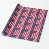 American Flags Gift Wrap, gepersonaliseerd Cadeaupapier (Uitgerold)