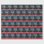 American Flags With Sparklers In a Mason Jar Cadeaupapier (Vlak)