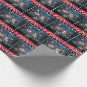 American Flags With Sparklers In a Mason Jar Cadeaupapier (Hoek)