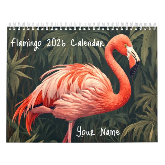 American Flamingo 2026,Personalized Name gift Kalender (Hoes)