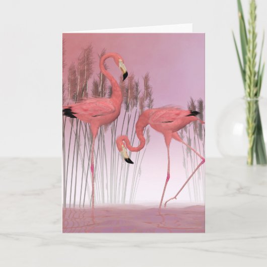 American Flamingo Gevouwen Dank u Kaart (Voorkant)
