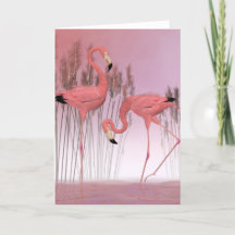 American Flamingo Gevouwen Dank u Kaart