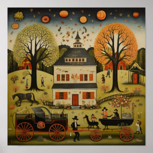American Folk Art Groot Witte Huis Poster