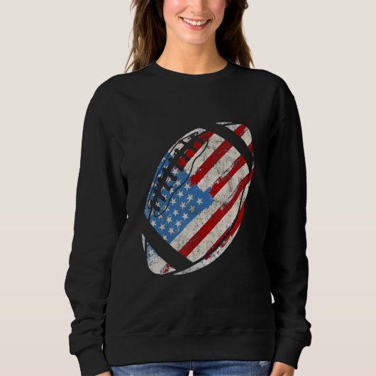 American Football 4th July American Flag Patriotic Trui (Voorkant)