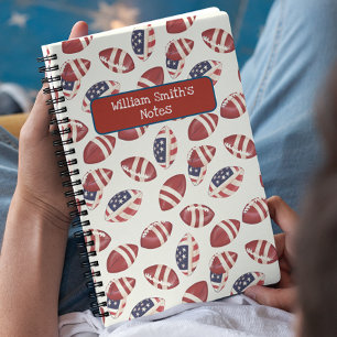 American Football Bal I Vlag van de VS Terug naar Notitieboek