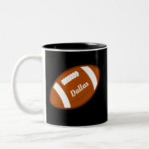 American Football Bal op Zwart Tweekleurige Koffiemok