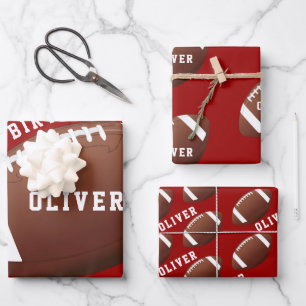 American Football Bal Patroon Kinderen  Inpakpapier Vel