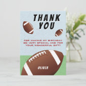 American Football Bal Verjaardag Bedankkaart (Staand voorkant)